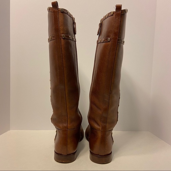 Tory Burch Brown Leather Studded Riding Boots 8.5 - Picture 11 of 15